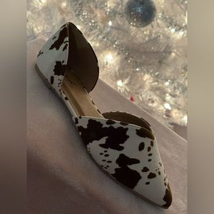 Calf suede flats